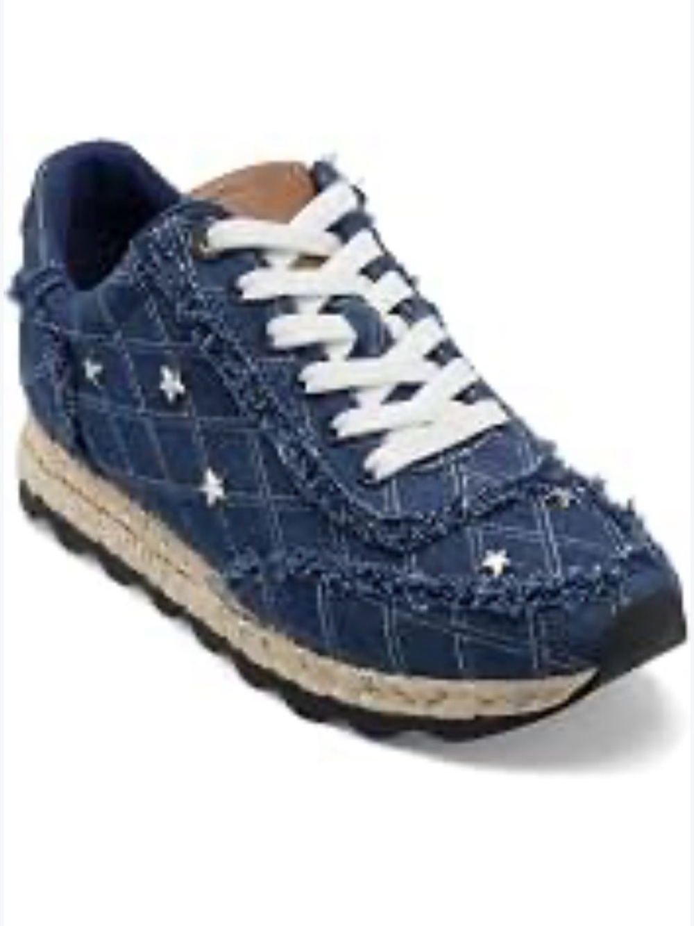 NWT size 10 Denim Star Quilted Women's Sneakers in Navy